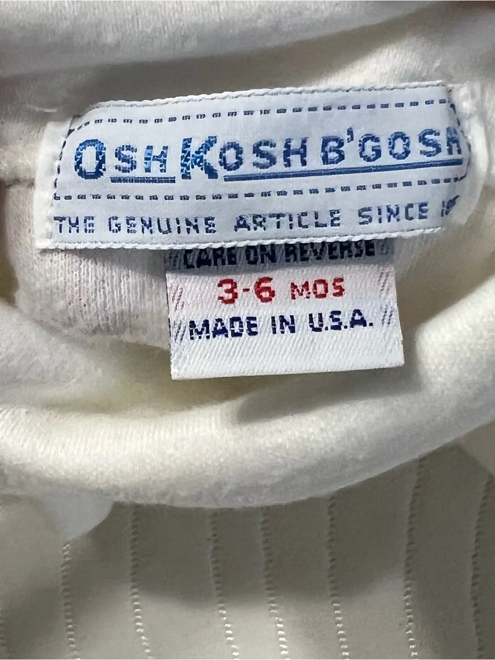 Vintage 80’s OshKosh B'gosh Cream Turtleneck with Multicolor Sleeve Letters